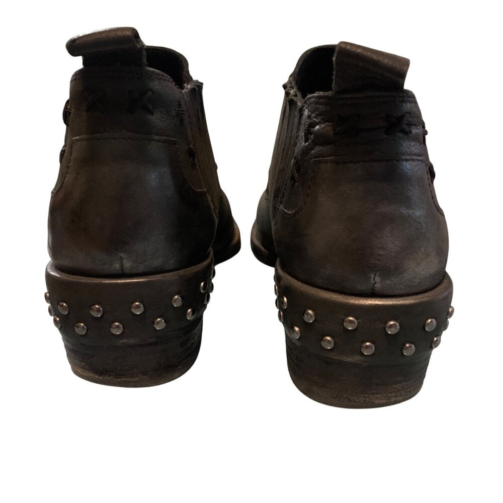 Naughty Monkey Women's Ankle‎ Boots Studded Black Leather Sz 8  Western Moto Y2K - Picture 3 of 11